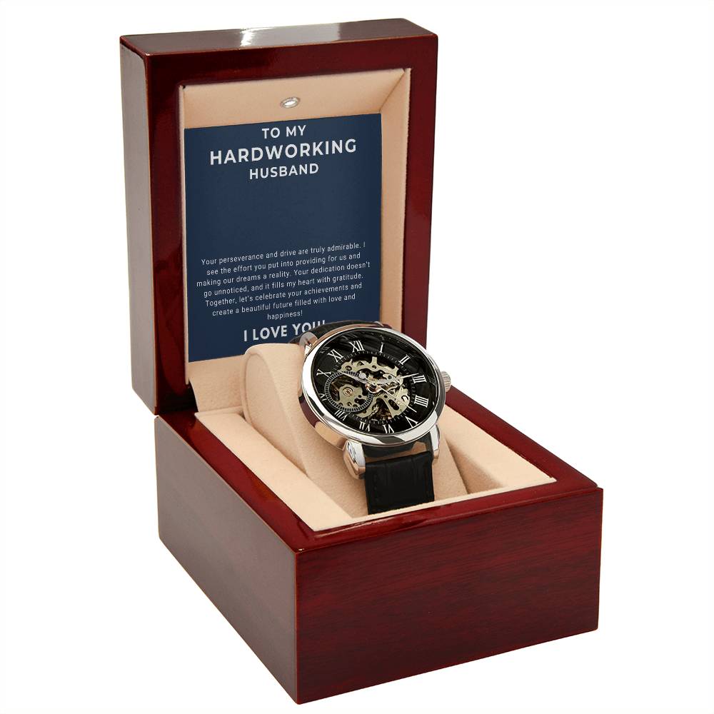 To My Husband - Men's Openwork Automatic Watch