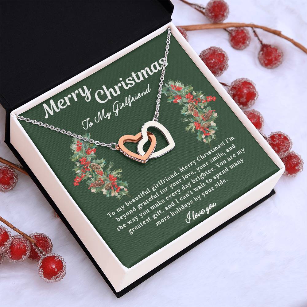 Interlocking Hearts Necklace - Girlfriend Christmas Gift