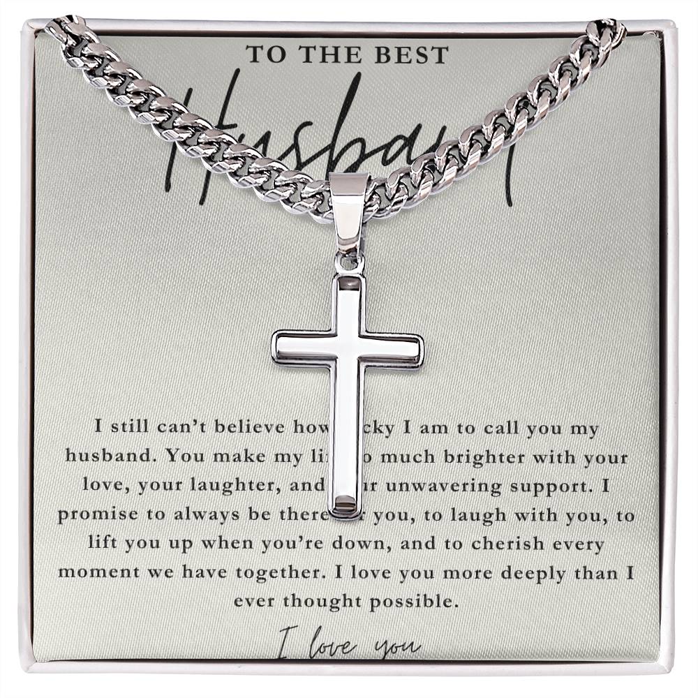 The Best Husband - Cross Necklace Gift